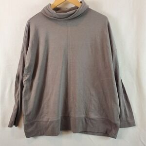 pure jill women's shirt turtleneck pockets Gray small